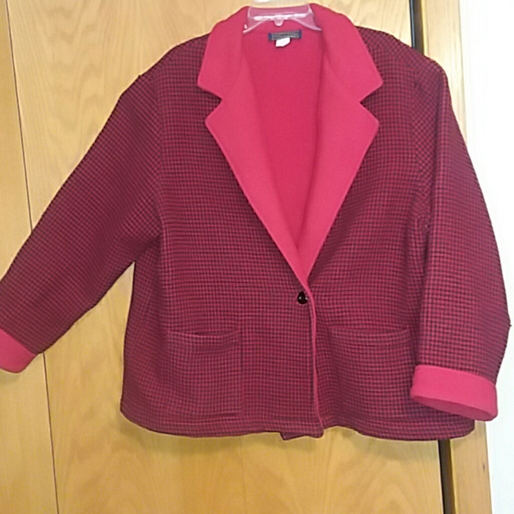 Black and red wool jacket